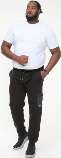 D555 COTGRAVE Couture Elasticated Waistband Jogger With Woven Fabric Trim Black - Jogginghosen für herren - Jogginghosen für Herren in großen Größen