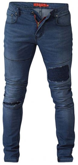 D555 Newport Tapered Fit Biker Jeans Blue - Herren-jeans & -hosen - Herren-Jeans & -Hosen in großen Größen