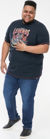 D555 JAGGER Legends Motor Bike Printed Crew Neck T-Shirt Navy - Herren-T-Shirts - Herren-T-Shirts in großen Größen