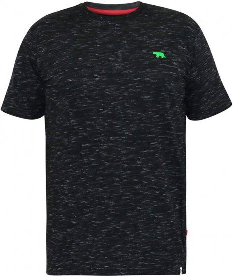 D555 ORSTON Reno Fabric Crew Neck T-Shirt With Chest Embroidery Black Reno - Herren-T-Shirts - Herren-T-Shirts in großen Größen