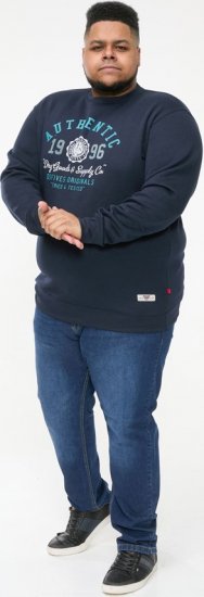 D555 KEYWORTH Authentic Printed Crew Neck Sweatshirt Navy - Herren-sweater und -hoodies - Herren-Sweater und -Hoodies in großen Größen