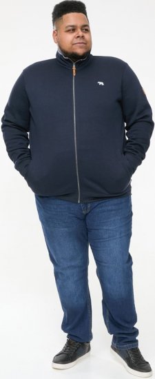 D555 NASHUA Zip Through Sweatshirt In Fleece Navy - Herren-sweater und -hoodies - Herren-Sweater und -Hoodies in großen Größen