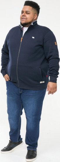 D555 NASHUA Zip Through Sweatshirt In Fleece Navy - Herren-sweater und -hoodies - Herren-Sweater und -Hoodies in großen Größen