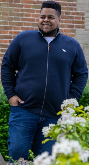 D555 NASHUA Zip Through Sweatshirt In Fleece Navy - Herren-sweater und -hoodies - Herren-Sweater und -Hoodies in großen Größen