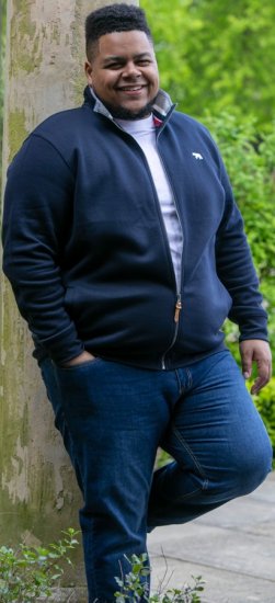 D555 NASHUA Zip Through Sweatshirt In Fleece Navy - Herren-sweater und -hoodies - Herren-Sweater und -Hoodies in großen Größen