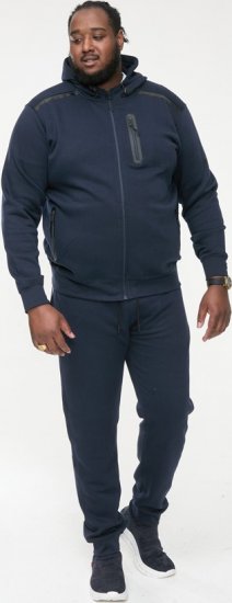 D555 GABRIEL Couture Zip Through Hoody With Reversible Zips Navy - Herren-sweater und -hoodies - Herren-Sweater und -Hoodies in großen Größen