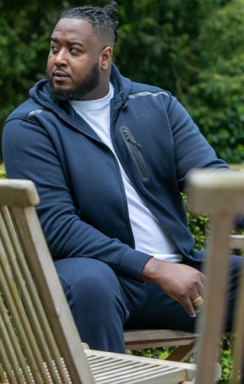 D555 GABRIEL Couture Zip Through Hoody With Reversible Zips Navy - Herren-sweater und -hoodies - Herren-Sweater und -Hoodies in großen Größen