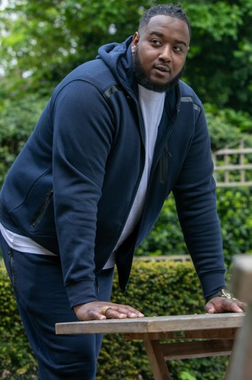 D555 GABRIEL Couture Zip Through Hoody With Reversible Zips Navy - Herren-sweater und -hoodies - Herren-Sweater und -Hoodies in großen Größen