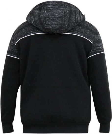 D555 HENNESSEY Zip Through Hoody With Sherpa Lining Black - Herren-sweater und -hoodies - Herren-Sweater und -Hoodies in großen Größen