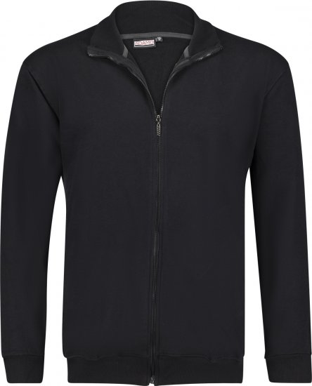 Adamo Athen Sweat Jacket with Full Zipper Black - Herren-sweater und -hoodies - Herren-Sweater und -Hoodies in großen Größen