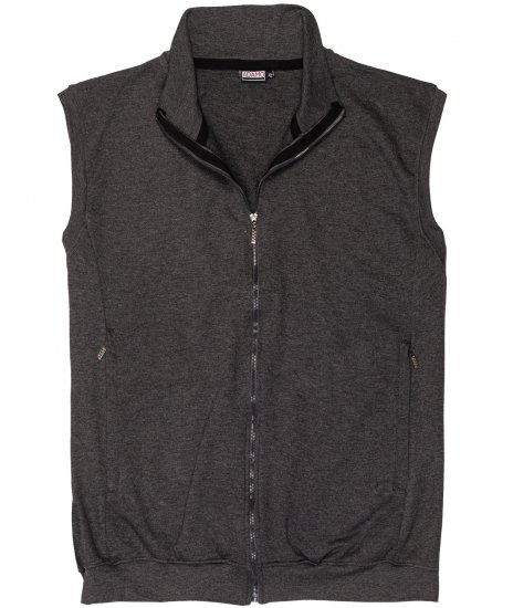 Adamo Athen Sweatvest Full Zipper Charcoal - Herren-sweater und -hoodies - Herren-Sweater und -Hoodies in großen Größen