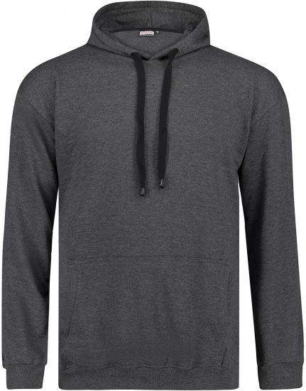 Adamo Athen Hoodie without Zipper Charocal - Herren-sweater und -hoodies - Herren-Sweater und -Hoodies in großen Größen