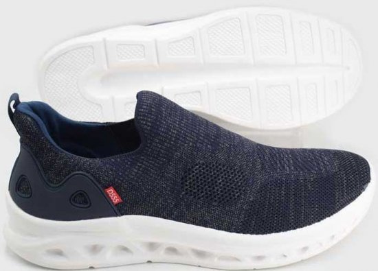 D555 Blyth 2 Kingsize Hands Free Shoes With Knitted Top Navy - Herrenschuhe 40-52 - 