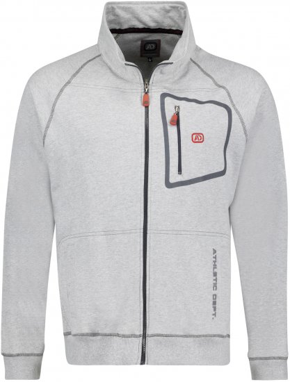 Adamo Manuel Sweatshirt with Zipper Grey - Herren-sweater und -hoodies - Herren-Sweater und -Hoodies in großen Größen