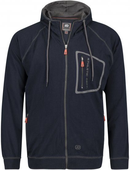 Adamo Michael Hoodie with Zipper Navy - Herren-sweater und -hoodies - Herren-Sweater und -Hoodies in großen Größen