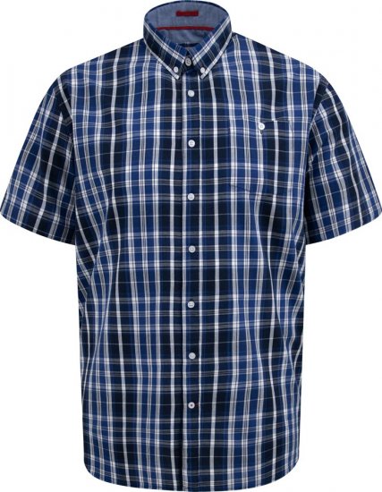 D555 Walsall Button Down Collar Short Sleeve Shirt Navy Shirt - Herrenhemden - Herrenhemden in großen Größen