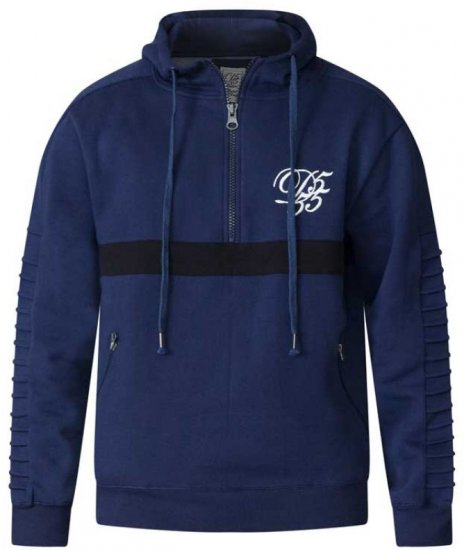 D555 Sergio Half Zip Hoodie Navy - Herren-sweater und -hoodies - Herren-Sweater und -Hoodies in großen Größen