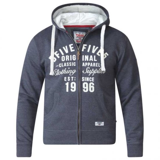 D555 Vadal Full Zip Hoodie Charcoal - Herren-sweater und -hoodies - Herren-Sweater und -Hoodies in großen Größen