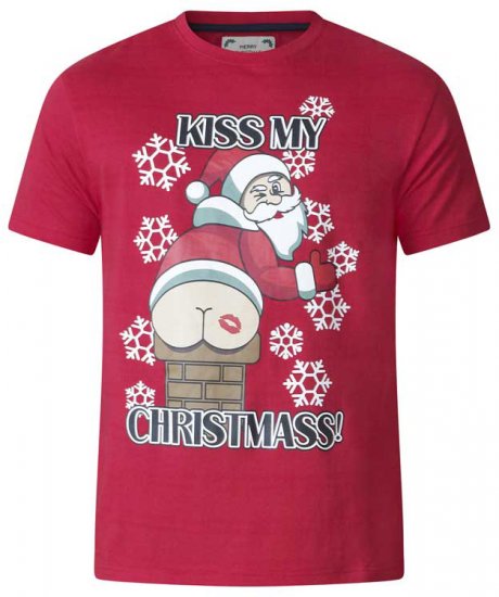 D555 Naughty X-mas T-shirt Red - Herren-T-Shirts - Herren-T-Shirts in großen Größen