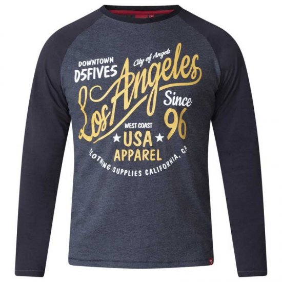 D555 Neill Long Sleeve T-shirt Black - Herren-T-Shirts - Herren-T-Shirts in großen Größen