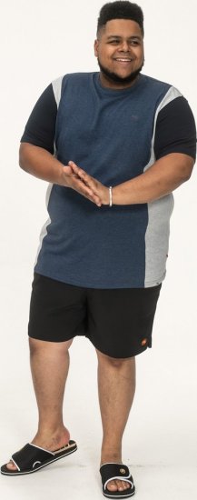 D555 Neath Cut And Sew Crew Neck T-Shirt Denim - Herren-T-Shirts - Herren-T-Shirts in großen Größen