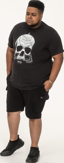 D555 Hucknall Skull Monochrome Printed Crew Neck T-shirt Washed Black - Herren-T-Shirts - Herren-T-Shirts in großen Größen