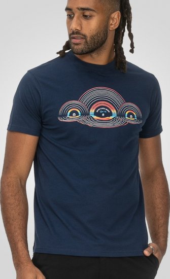 D555 Cheltenham Record With Reflection Printed T-shirt French Navy - Herren-T-Shirts - Herren-T-Shirts in großen Größen