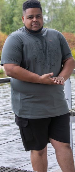 D555 Poole Circle Wave Printed Crew Neck T-shirt Khaki - Herren-T-Shirts - Herren-T-Shirts in großen Größen