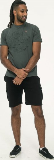 D555 Poole Circle Wave Printed Crew Neck T-shirt Khaki - Herren-T-Shirts - Herren-T-Shirts in großen Größen