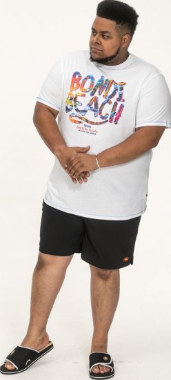 D555 SYDNEY Multi Coloured Bondi Beach Printed T-Shirt White - Herren-T-Shirts - Herren-T-Shirts in großen Größen