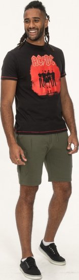 D555 Uxbridge Official ACDC Band Printed Crew Neck T-Shirt Washed Black - Herren-T-Shirts - Herren-T-Shirts in großen Größen