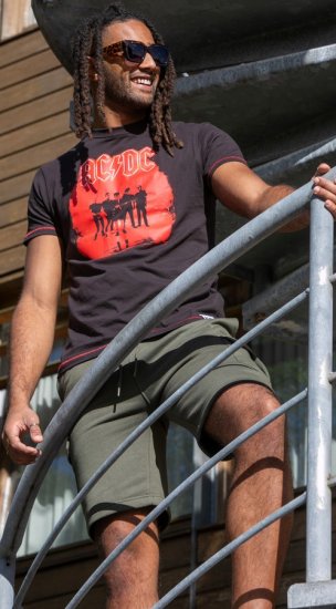 D555 Uxbridge Official AC/DC Band Printed Crew Neck T-Shirt Washed Black TALL SIZES - HERRENBEKLEIDUNG MT-6XLT - Langgrößen für Herren