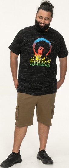 D555 Hendrix Official Jimi Hendrix Printed Crew Neck T-Shirt Black Reno - Band-T-shirts - 