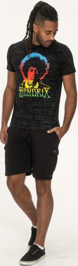 D555 Hendrix Official Jimi Hendrix Printed Crew Neck T-Shirt Black Reno - Band-T-shirts - 