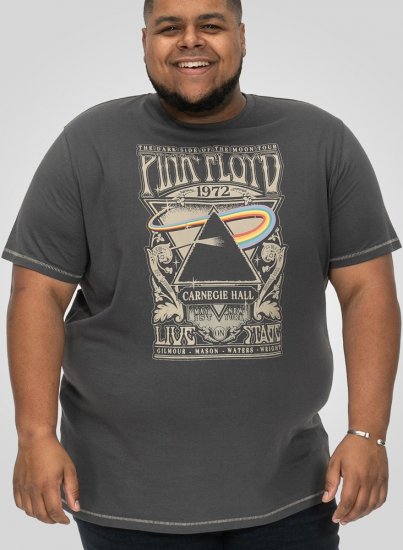 D555 HANLEY Official Pink Floyd Crew Neck T-Shirt Dark Grey - Herren-T-Shirts - Herren-T-Shirts in großen Größen