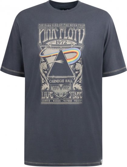 D555 HANLEY Official Pink Floyd Crew Neck T-Shirt Dark Grey - Herren-T-Shirts - Herren-T-Shirts in großen Größen