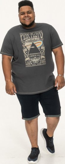 D555 HANLEY Official Pink Floyd Crew Neck T-Shirt Dark Grey - Herren-T-Shirts - Herren-T-Shirts in großen Größen