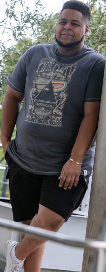 D555 HANLEY Official Pink Floyd Crew Neck T-Shirt Dark Grey - Herren-T-Shirts - Herren-T-Shirts in großen Größen