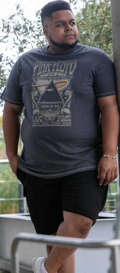 D555 HANLEY Official Pink Floyd Crew Neck T-Shirt Dark Grey - Herren-T-Shirts - Herren-T-Shirts in großen Größen