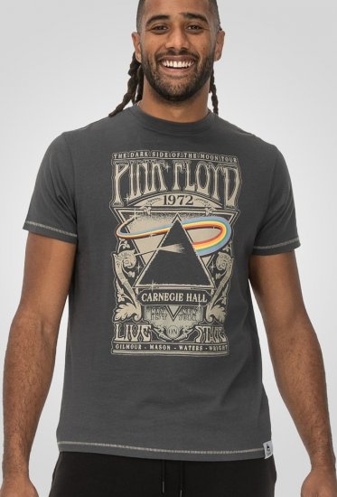 D555 HANLEY Official Pink Floyd Crew Neck T-Shirt Dark Grey - Herren-T-Shirts - Herren-T-Shirts in großen Größen