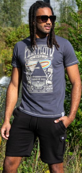 D555 HANLEY Official Pink Floyd Crew Neck T-Shirt Dark Grey - Herren-T-Shirts - Herren-T-Shirts in großen Größen