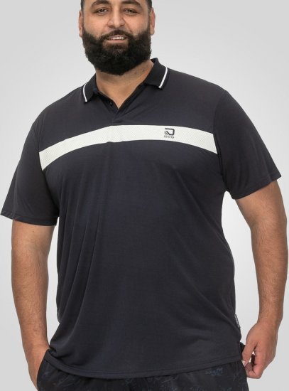 D555 Hinckley Stretch Polo With Contrast Tipping Collar Navy - Polo-shirts für herren - Polo-Shirts für Herren in großen Größen