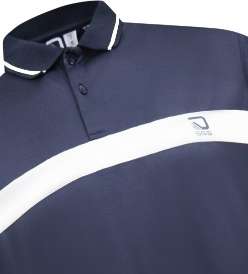 D555 Hinckley Stretch Polo With Contrast Tipping Collar Navy - Polo-shirts für herren - Polo-Shirts für Herren in großen Größen
