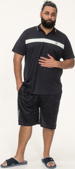 D555 Hinckley Stretch Polo With Contrast Tipping Collar Navy - Polo-shirts für herren - Polo-Shirts für Herren in großen Größen