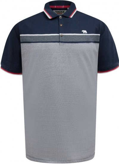 D555 Tipton Stripe Jacquard Short Sleeve Polo Navy - Polo-shirts für herren - Polo-Shirts für Herren in großen Größen