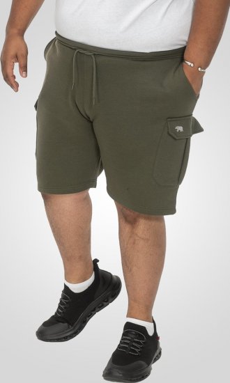 D555 Wigan 1 Elasticated Waist Fleece Cargo Shorts Khaki - Jogginghosen für herren - Jogginghosen für Herren in großen Größen