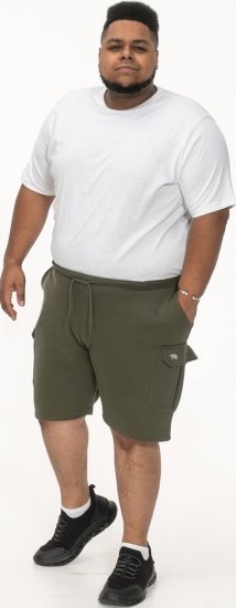 D555 Wigan 1 Elasticated Waist Fleece Cargo Shorts Khaki - Jogginghosen für herren - Jogginghosen für Herren in großen Größen