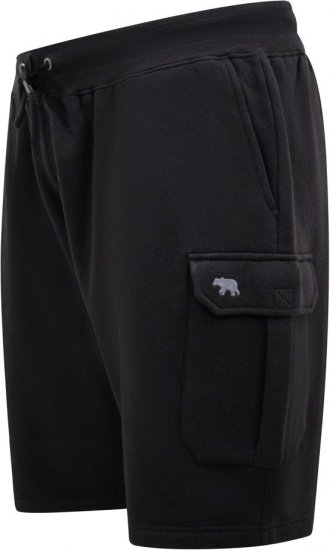 D555 Wigan 2 Elasticated Waist Fleece Cargo Shorts Black - Jogginghosen für herren - Jogginghosen für Herren in großen Größen
