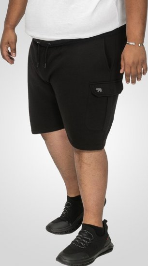 D555 Wigan 2 Elasticated Waist Fleece Cargo Shorts Black - Jogginghosen für herren - Jogginghosen für Herren in großen Größen