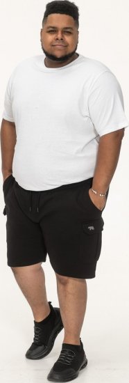 D555 Wigan 2 Elasticated Waist Fleece Cargo Shorts Black - Jogginghosen für herren - Jogginghosen für Herren in großen Größen